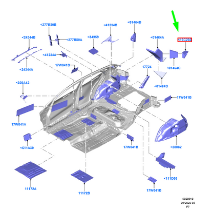 new ford puma mk2 rear insulator 2098037 h1bb-a16c266-bb original