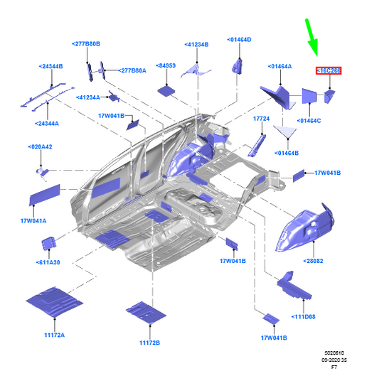 new ford puma mk2 rear insulator 2098037 h1bb-a16c266-bb original