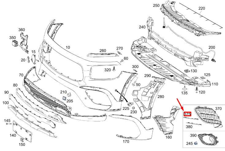 new mercedes-benz glb x247 front left grille upper trim bar a2478857709 original