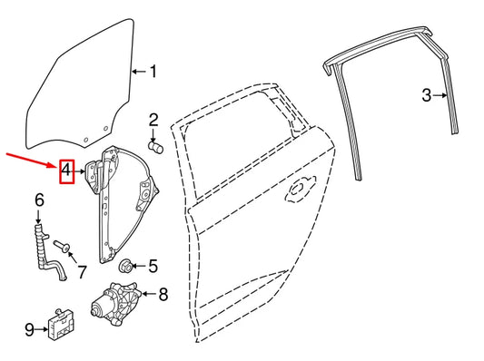 NEW AUDI A3 SPORTBACK 8V REAR LEFT WINDOW REGULATOR 8V4839461 ORIGINAL