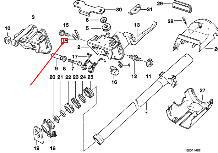 new bmw 3 e36 steering column circlip 32311160805 1160805 original