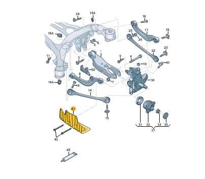 NEW AUDI A6 C8 REAR LEFT STONE CHIP GUARD 4K0505415B ORIGINAL