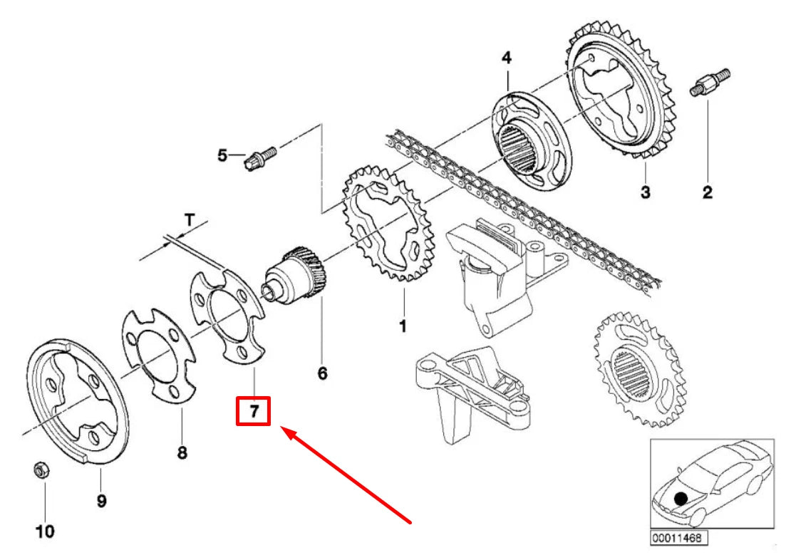 NEW BMW 3 E46 EXHAUST CAMSHAFT SPROCKET STOP DISK 11361432754 1432754 ORIGINAL