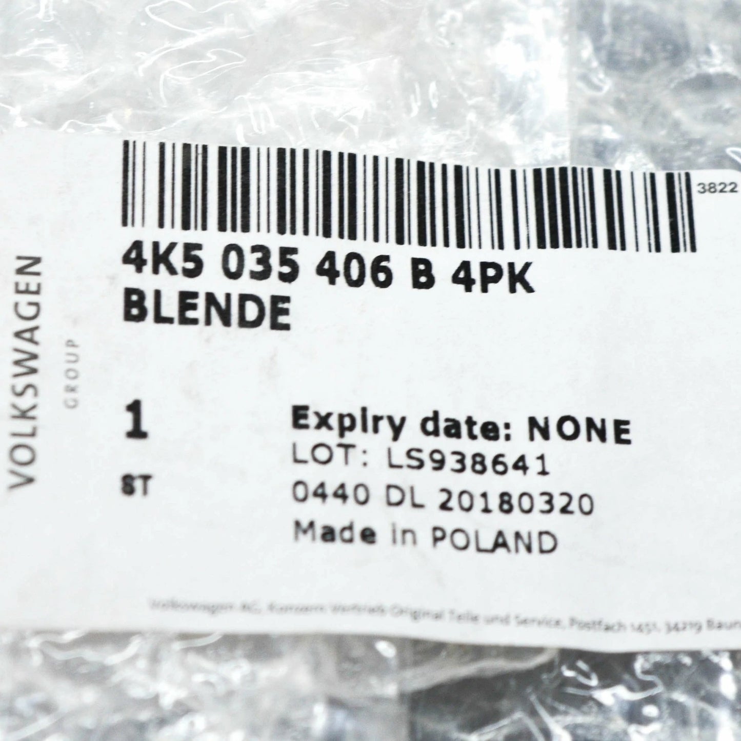 NEW AUDI A6 C8 REAR RIGHT LOUDSPEAKER GRILLE COVER 4K5035406B4PK