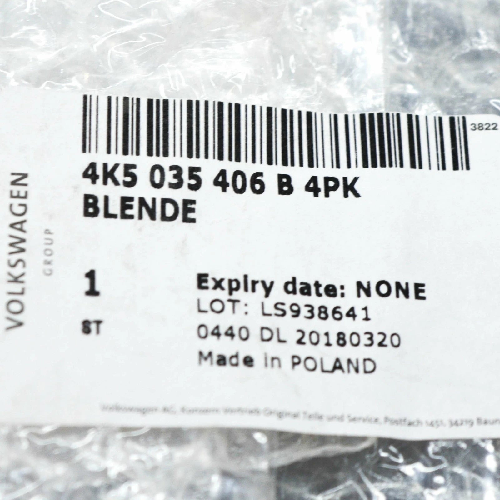 NEW AUDI A6 C8 REAR RIGHT LOUDSPEAKER GRILLE COVER 4K5035406B4PK