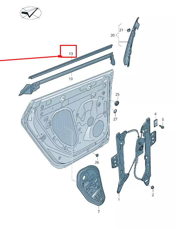 NEW VW ARTEON 3H REAR LEFT OUTER WINDOW APERTURE SEAL 3G8839475SVNH