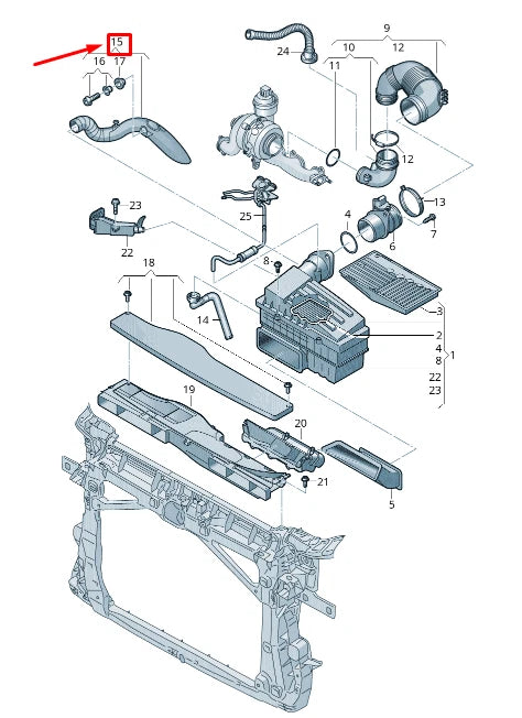 NEW VOLKSWAGEN T-ROC A11 AIR FILTER INTAKE MANIFOLD HOSE 5Q0129565J