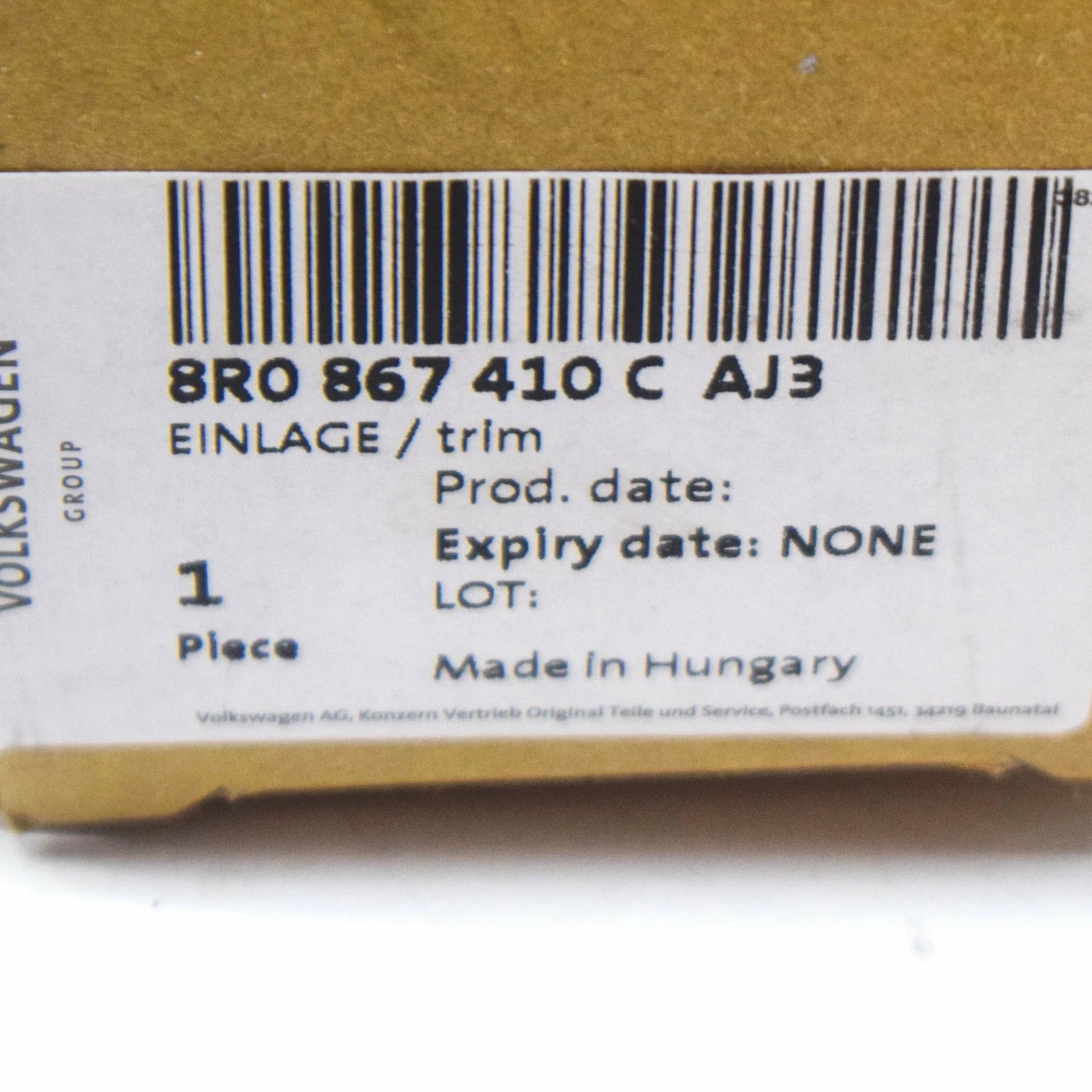 NEW AUDI Q5 8R FRONT RIGHT DOOR PANEL TRIM 8R0867410CAJ3 ORIGINAL