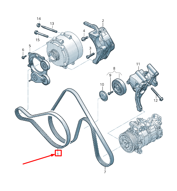 NEW AUDI A4 B9 ENGINE V-RIBBED BELT 059903137CA ORIGINAL
