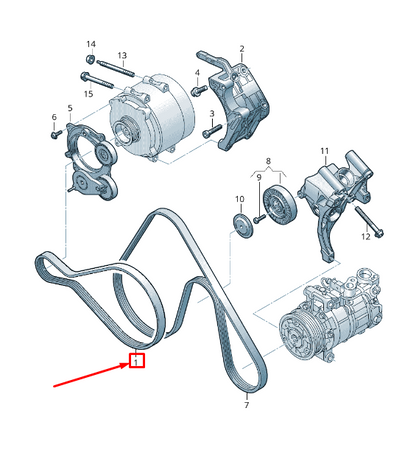 NEW AUDI A4 B9 ENGINE V-RIBBED BELT 059903137CA ORIGINAL