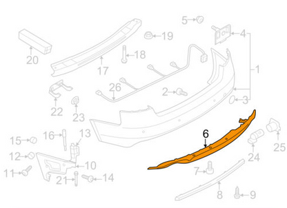 new audi s4 b8 rear bumper diffuser 8k0807521b1rr 2010 original