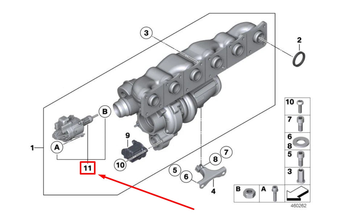 NEW BMW 6 GRAN F06 TURBOCHARGER WASTEGATE ACTUATOR 11658659883 8659883 ORIGINAL