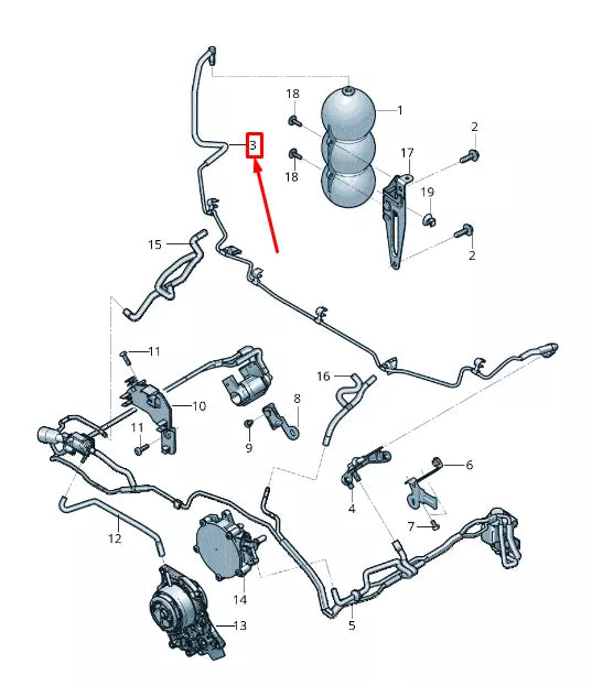 NEW AUDI RSQ8 ENGINE VACUUM LINE 4M0131051D
