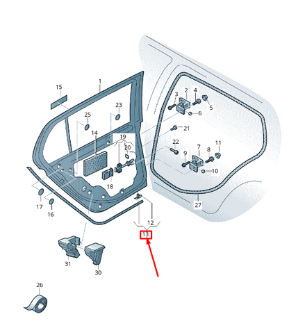 NEW VW GOLF VII 5G MK7 REAR RIGHT OUTER DOOR SEAL RUBBER 5GM839700D ORIGINAL