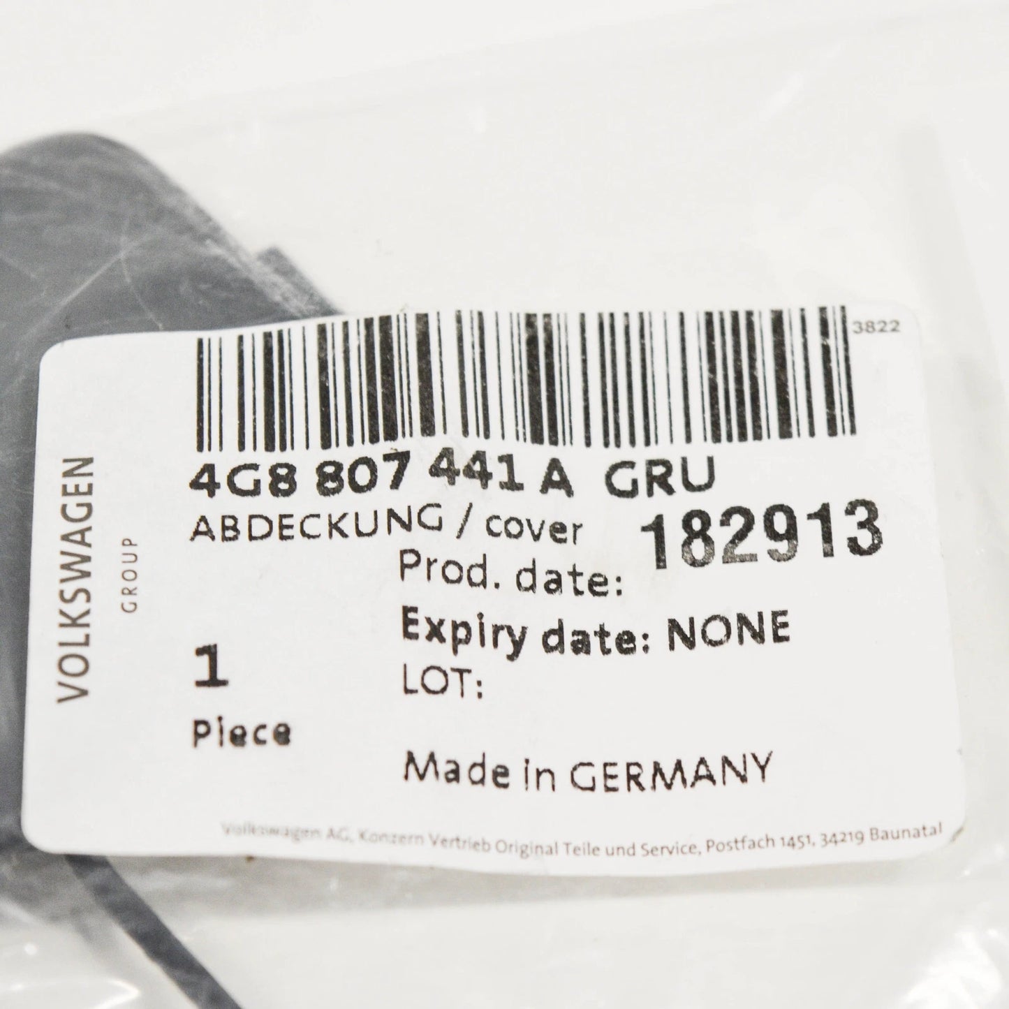 NEW AUDI A7 SPORTBACK 4G8 REAR BUMPER TOW HOOK EYE CAP 4G8807441AGRU ORIGINAL