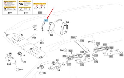 NEW MERCEDES-BENZ VITO W447 GRAB HANDLE MOUNTING CONSOLE A4478150131 ORIGINAL