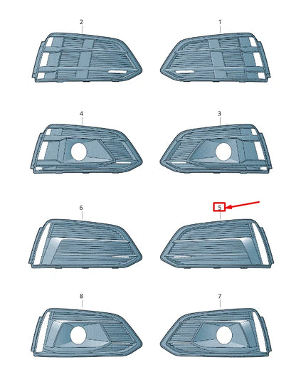 NEW AUDI A5 SPORTBACK F5 FRONT LEFT AIR GUIDE GRILLE 8W6807681MRU6