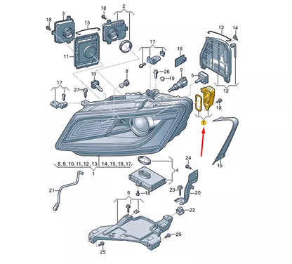 NEW AUDI Q5 8R FRONT LEFT LED LIGHT CONTROL WITH HEAT SINK 8R0941475B ORIGINAL