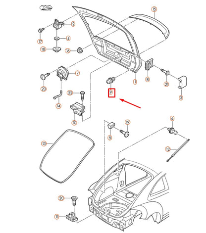 NEW VW BEETLE A5 REAR LID ADJUSTABLE STOP BUFFER 6X0827499F ORIGINAL