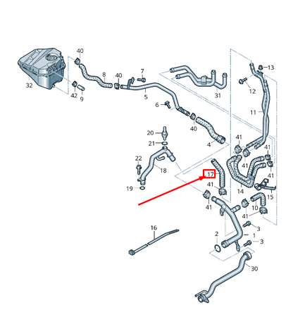 new audi q7 4l engine coolant hose 7l8121157c original