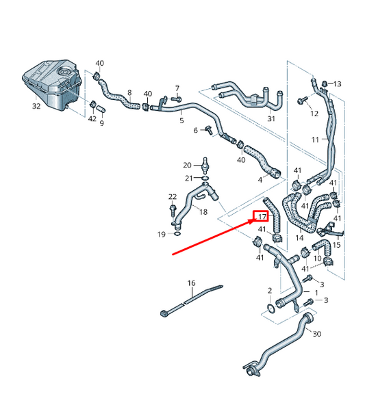 new audi q7 4l engine coolant hose 7l8121157c original