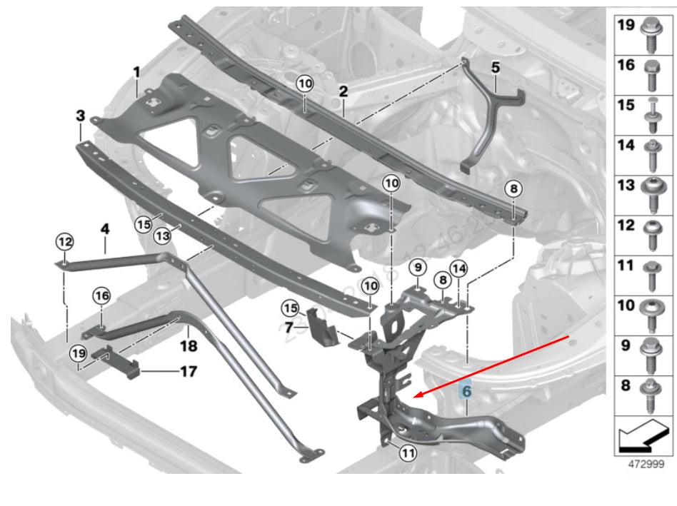 NEW BMW 7 G11 FRONT LEFT HEADLIGHT BRACKET 51647357213 7357213 2016 ORIGINAL