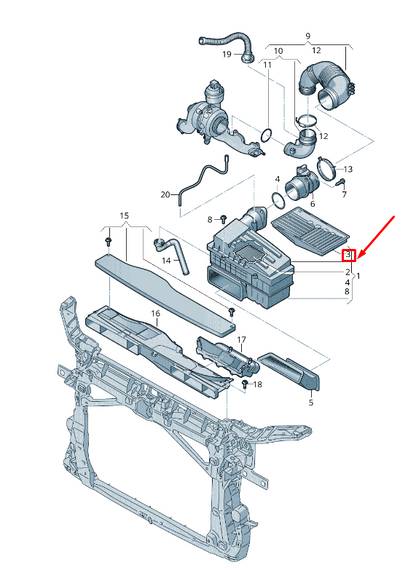 new vw touran 5t air filter insert 5q0129668b original