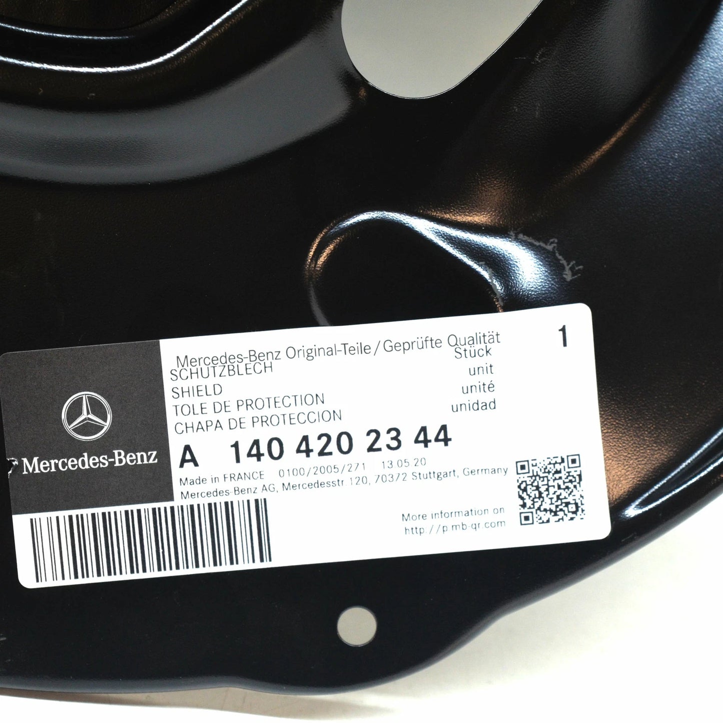 NEW MB S W140 FRONT RIGHT BRAKE DISC PROTECTION PLATE A1404202344 ORIGINAL