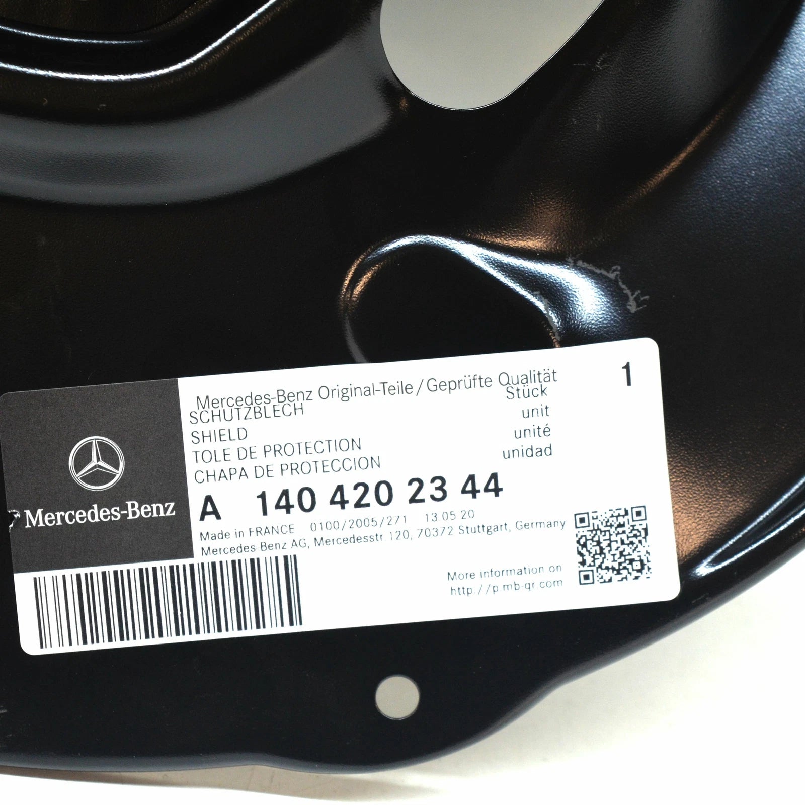 NEW MB S W140 FRONT RIGHT BRAKE DISC PROTECTION PLATE A1404202344 ORIGINAL