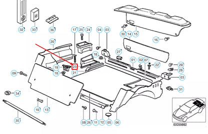 NEW BMW 3 E36 TRUNK TRIM PANEL COVER 51478132337 8132337 ORIGINAL