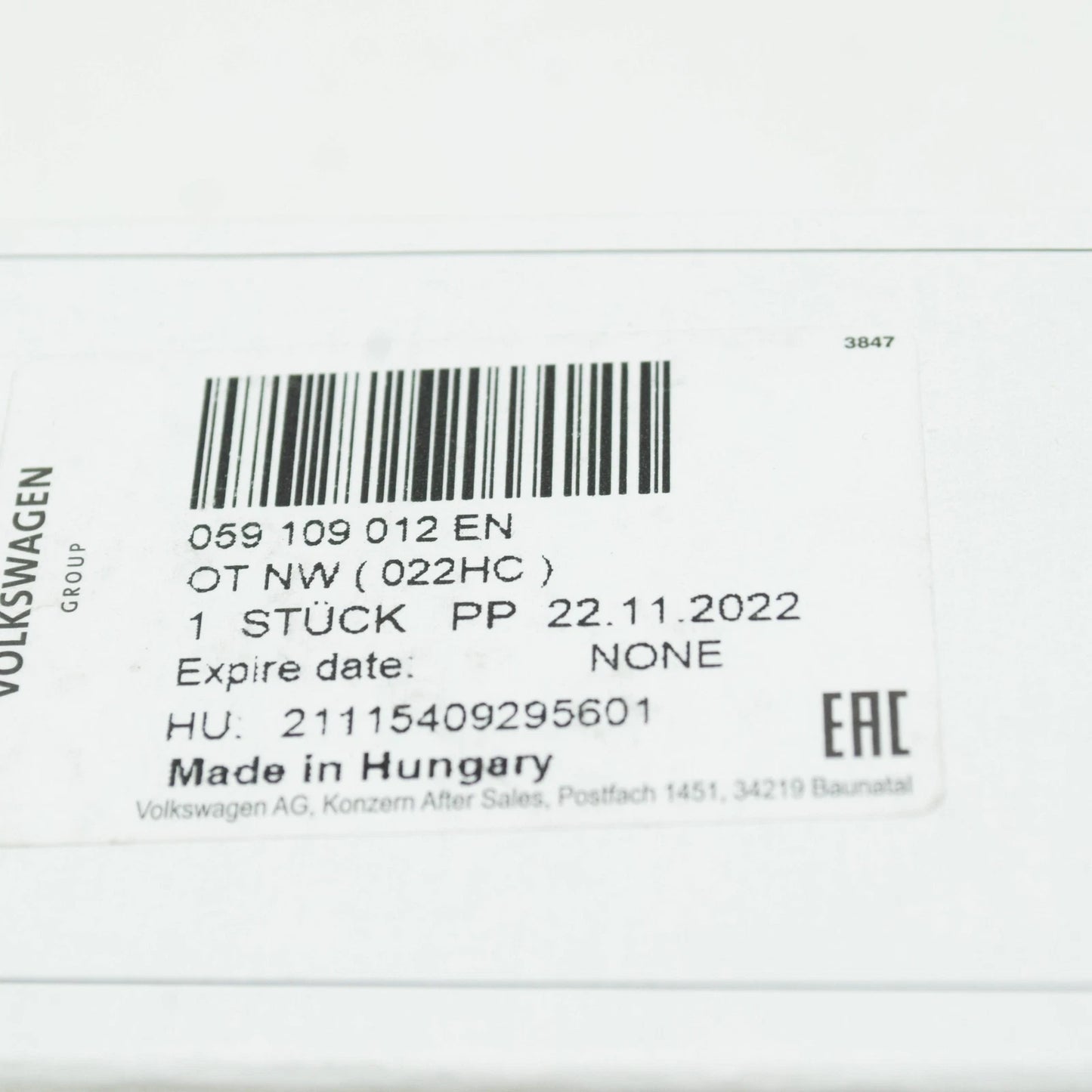 NEW AUDI Q5 FY 80A EXHAUST CAMSHAFT 059109012EN ORIGINAL