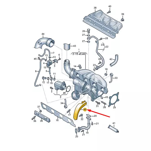 NEW VW TRANSPORTER VI T6 EXHAUST MANIFOLD WITH TURBO SUPPORT 06J145536N