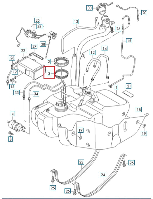 NEW VOLKSWAGEN TOURAN 1T FUEL TANK SEAL RING 1T0919133D 2012 ORIGINAL