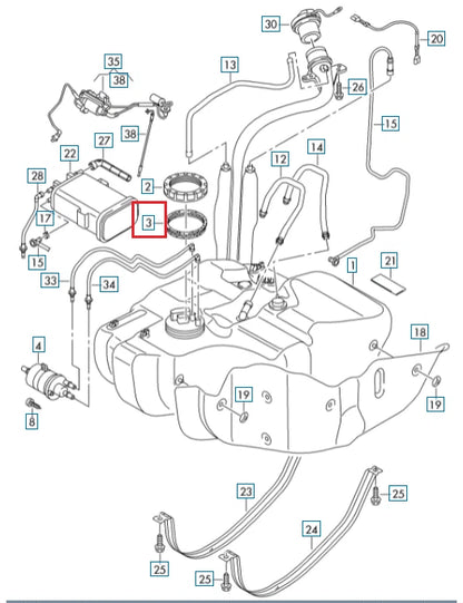 NEW VOLKSWAGEN TOURAN 1T FUEL TANK SEAL RING 1T0919133D 2012 ORIGINAL