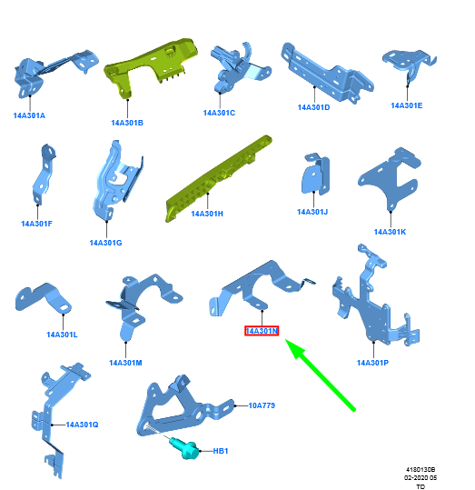 new ford kuga mk3 relay bracket 2419827 lx6t-14a301-gc original