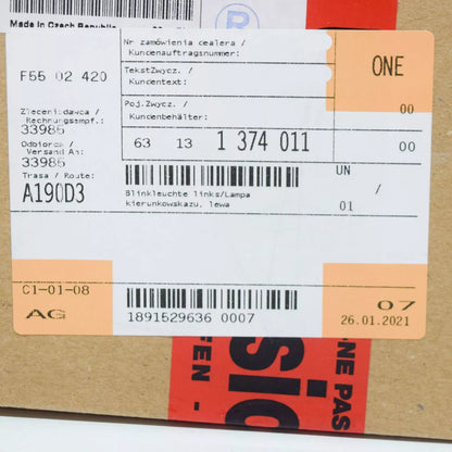 NEW BMW 7 E32 LEFT TURN SIGNAL INDICATOR CORNER 63131374011 ORIGINAL