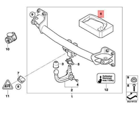 new bmw x5 f15 trailer hitch ball oddments tray 71606772223 original