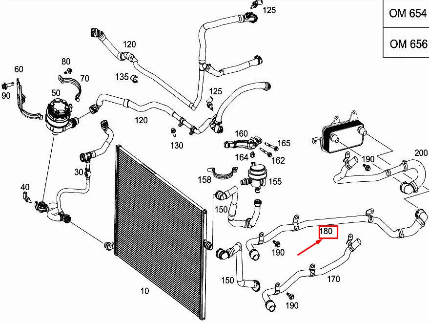 NEW MERCEDES-BENZ E W213 ENGINE COOLANT LINE A6542039600 ORIGINAL