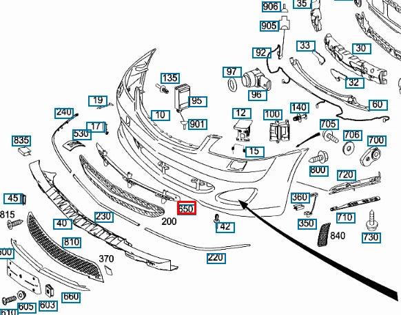 NEW MERCEDES-BENZ S W221 FRONT BUMPER GRILLE COVER A22188512239051 ORIGINAL