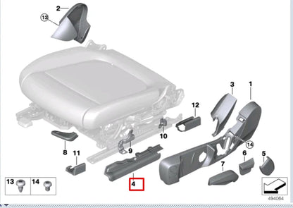 NEW BMW 3 G20 FRONT LEFT SEAT UPPER RAIL FINISHER 52107492933 ORIGINAL