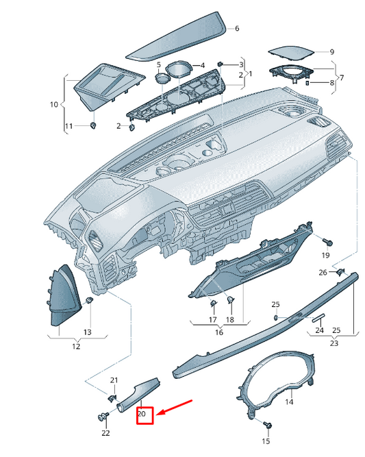 new audi q5 fy left dash panel trim 80b853189ab1nk original