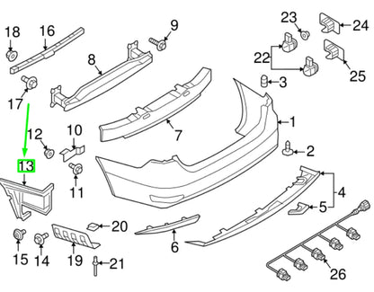 NEW VOLKSWAGEN JETTA A6 MK6 REAR RIGHT BUMPER BRACKET 5C6807376