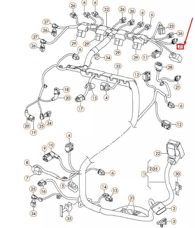 NEW AUDI A3 8V SECONDARY AIR VALVE FLAT CONTACT HOUSING 5 PIN 4H0973705 ORIGINAL