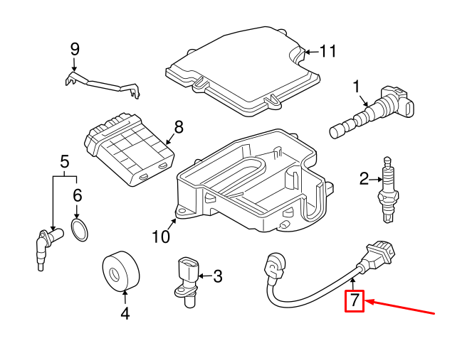 NEW AUDI A4 AVANT B7 REAR LEFT KNOCK SENSOR 079905377H ORIGINAL