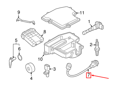 NEW AUDI A4 AVANT B7 REAR LEFT KNOCK SENSOR 079905377H ORIGINAL