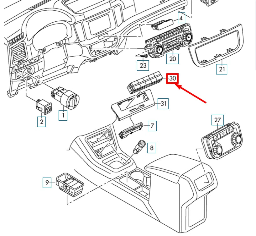 NEW VW SHARAN 7N CONTROL PANEL WITH PUSHBUTTON LHD 7N1927137KXSH ORIGINAL