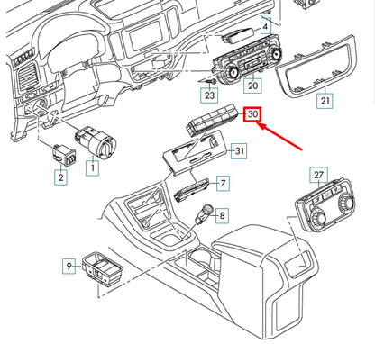NEW VW SHARAN 7N CONTROL PANEL WITH PUSHBUTTON LHD 7N1927137KXSH ORIGINAL