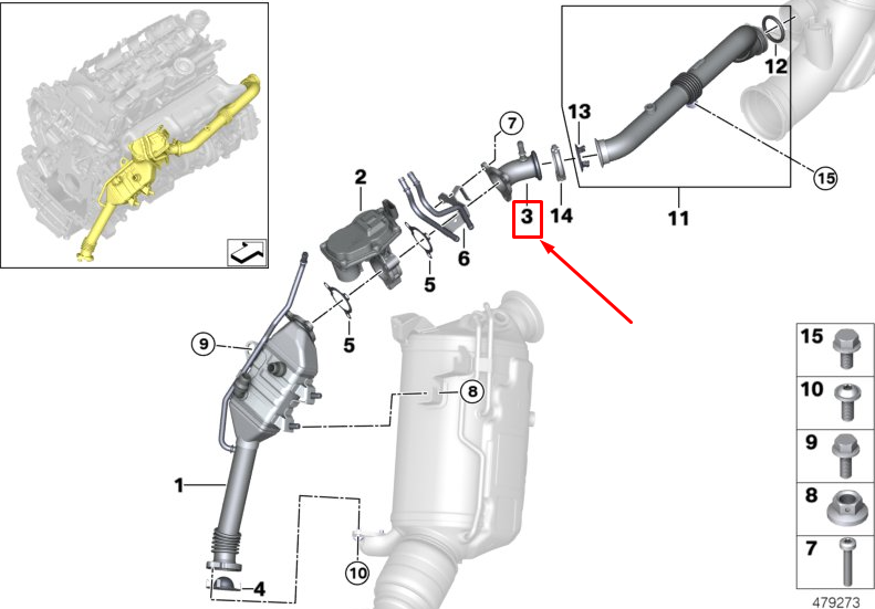 new bmw 5 touring g31 exhaust-gas recirculation pipe 11718577220 original