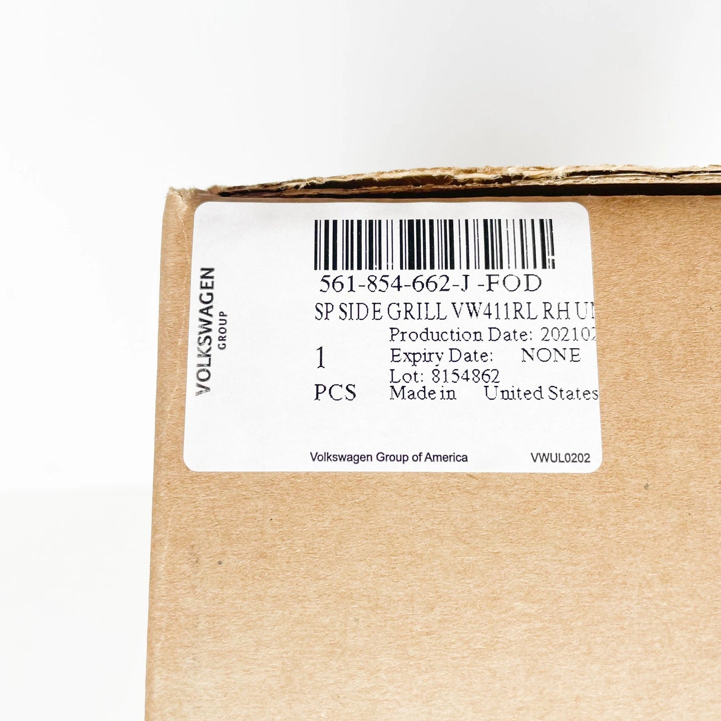 NEW VOLKSWAGEN PASSAT B8 FRONT BUMPER RIGHT OUTER GRILLE 561854662JFOD