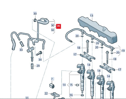 NEW AUDI A3 CABRIO 8V FUEL PIPE LINE 04L201360M ORIGINAL